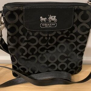 Coach Black Signature Jacquard Crossbody Bag